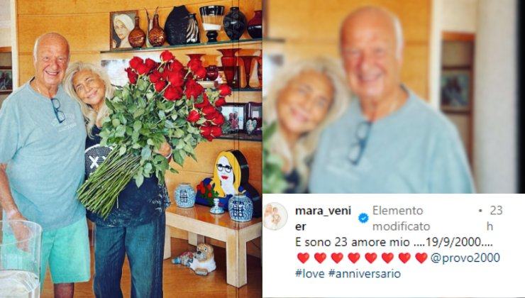 Mara Venier regalo di Nicola, anniversario