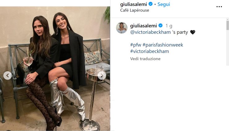 giulia salemi con victoria beckham 